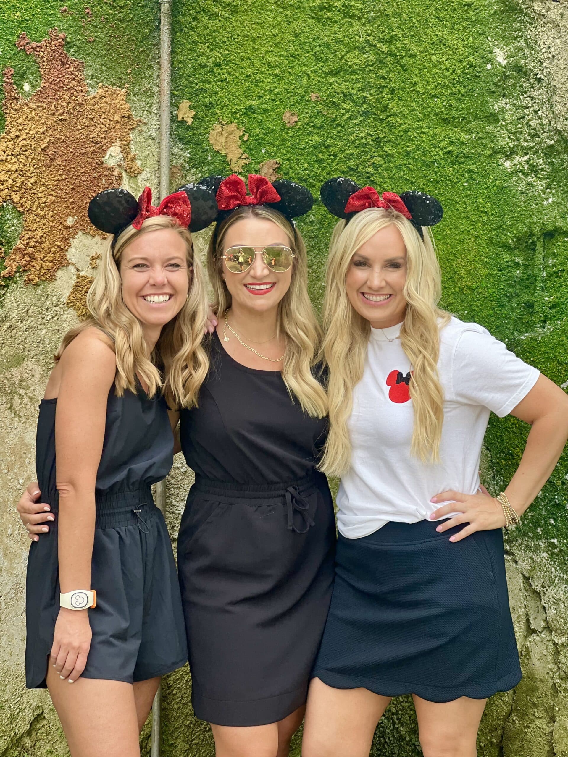 Group of women at Animal Kingdom park at Walt Disney World enjoying a girls trip