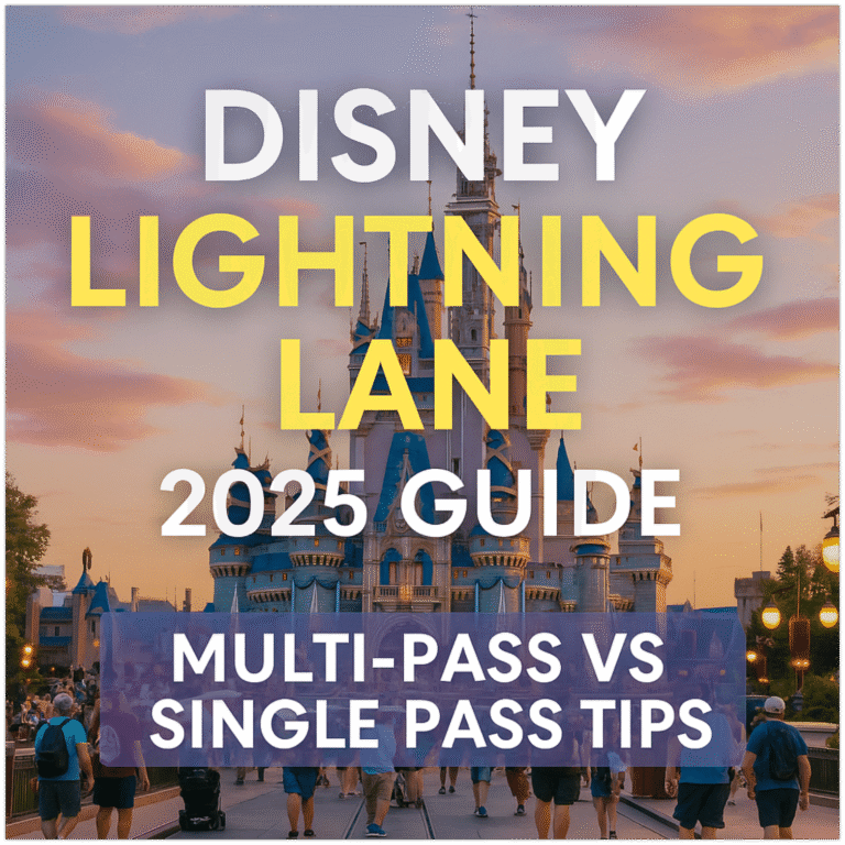 Family using Disney Lightning Lane 2025 Multi-Pass at Magic Kingdom to skip lines and save time