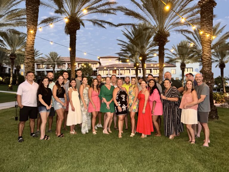 The perfect kickoff to our Sandals Curaçao getaway — reconnecting with friends at our private welcome cocktail hour under the palms.