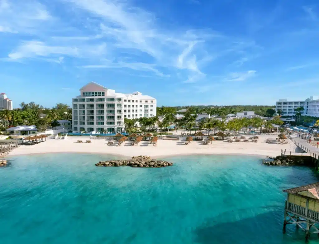 Sandals Royal Bahamian all-inclusive resort in Nassau featuring beachfront views, private offshore island, and luxury adults-only accommodations