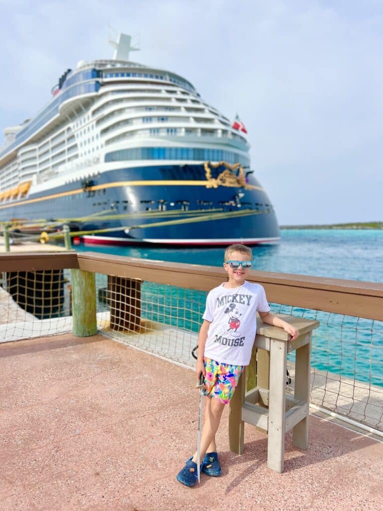 Family enjoying a beach day at Castaway Cay on a Disney Cruise Line vacation.