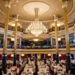 Dining options aboard Royal Caribbean Enchantment of the Seas including main dining room and buffet restaurants.
