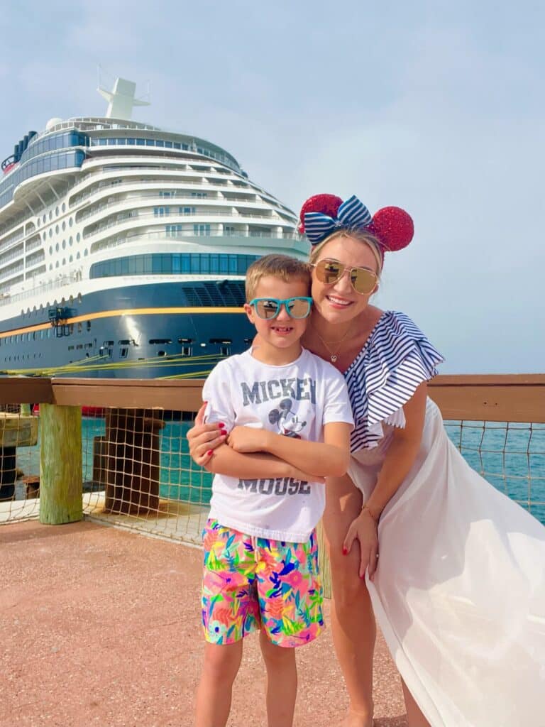 Family spending time together at Castaway Cay on a Disney Cruise Line vacation.