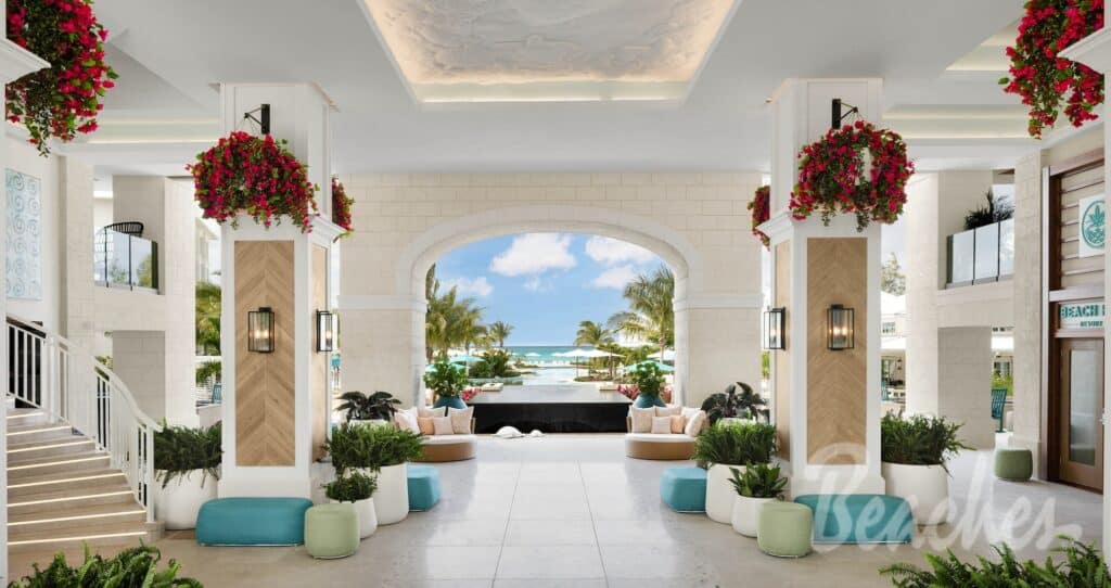 Lobby of treasure beach at beaches turks and caicos