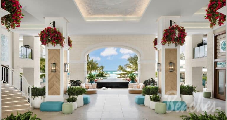 Lobby of treasure beach at beaches turks and caicos