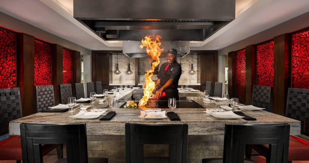 beaches turks and Caicos hibachi grill kimono's