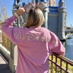 View of Cinderella Castle at Magic Kingdom with travel advisor enjoying Disney World.