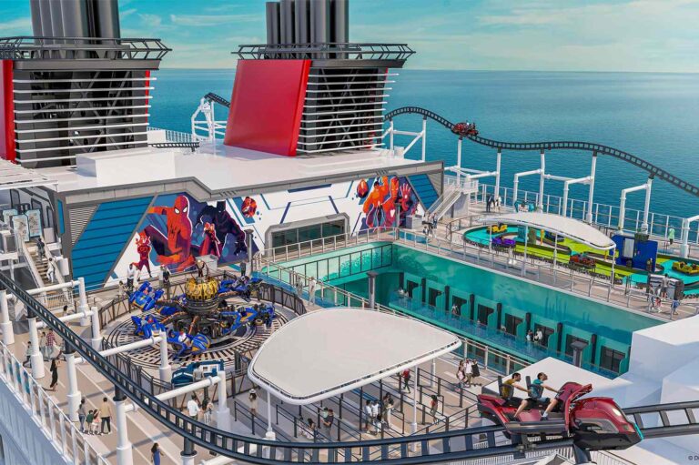 Photo of the Disney Adventure showcasing exterior design and themed cruise experience at sea
