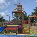 Pirates Island waterpark play structure and slides at Beaches Negril in Jamaica