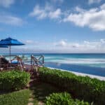 Oceanfront terrace overlooking the Caribbean Sea at Kempinski Hotel Cancún, formerly The Ritz-Carlton Cancun