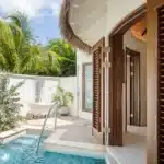 Private Koko Rondoval plunge pool and outdoor soaking area at Sandals Halcyon Beach