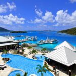Infinity-style pool and yacht marina at Scrub Island Resort in the British Virgin Islands