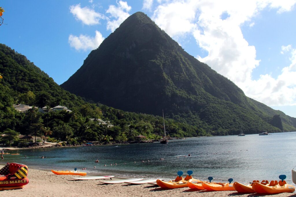 Sugar Beach A Viceroy Resort shoreline beneath the Pitons in Saint Lucia