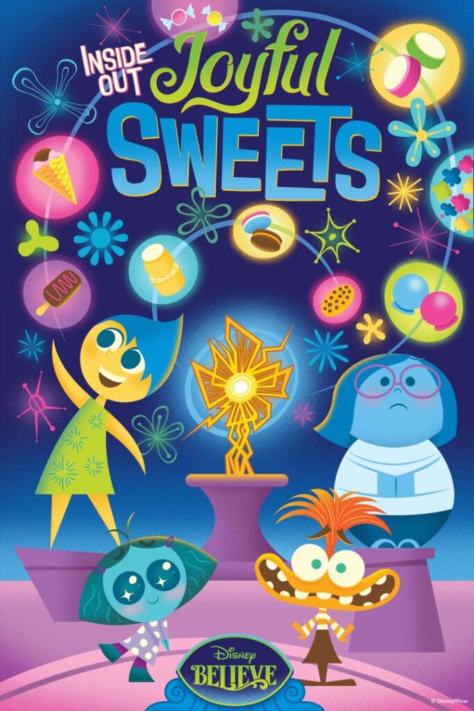 Disney promotional artwork for Inside Out Joyful Sweets on Disney Believe