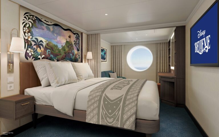 Disney Believe oceanview stateroom artist concept